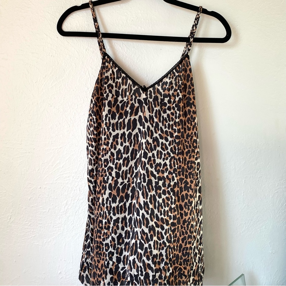 Vanity Fair Leopard Print Silk Nightgown